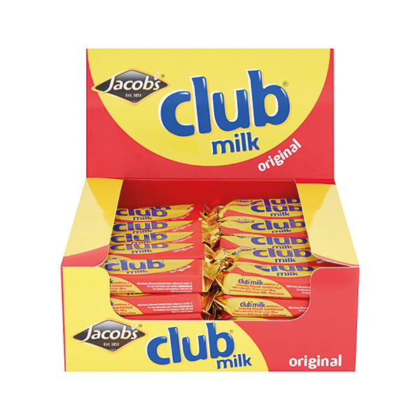 Jacobs Club Bisc Milk Choc 22g Pk60