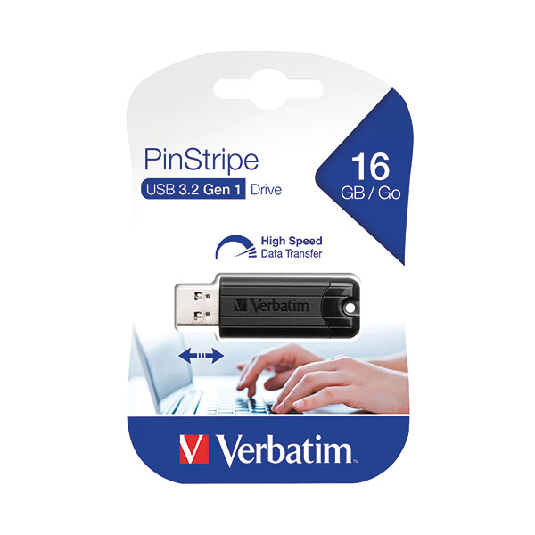 16Gb Black Pinstripe USB 3.0 Drive