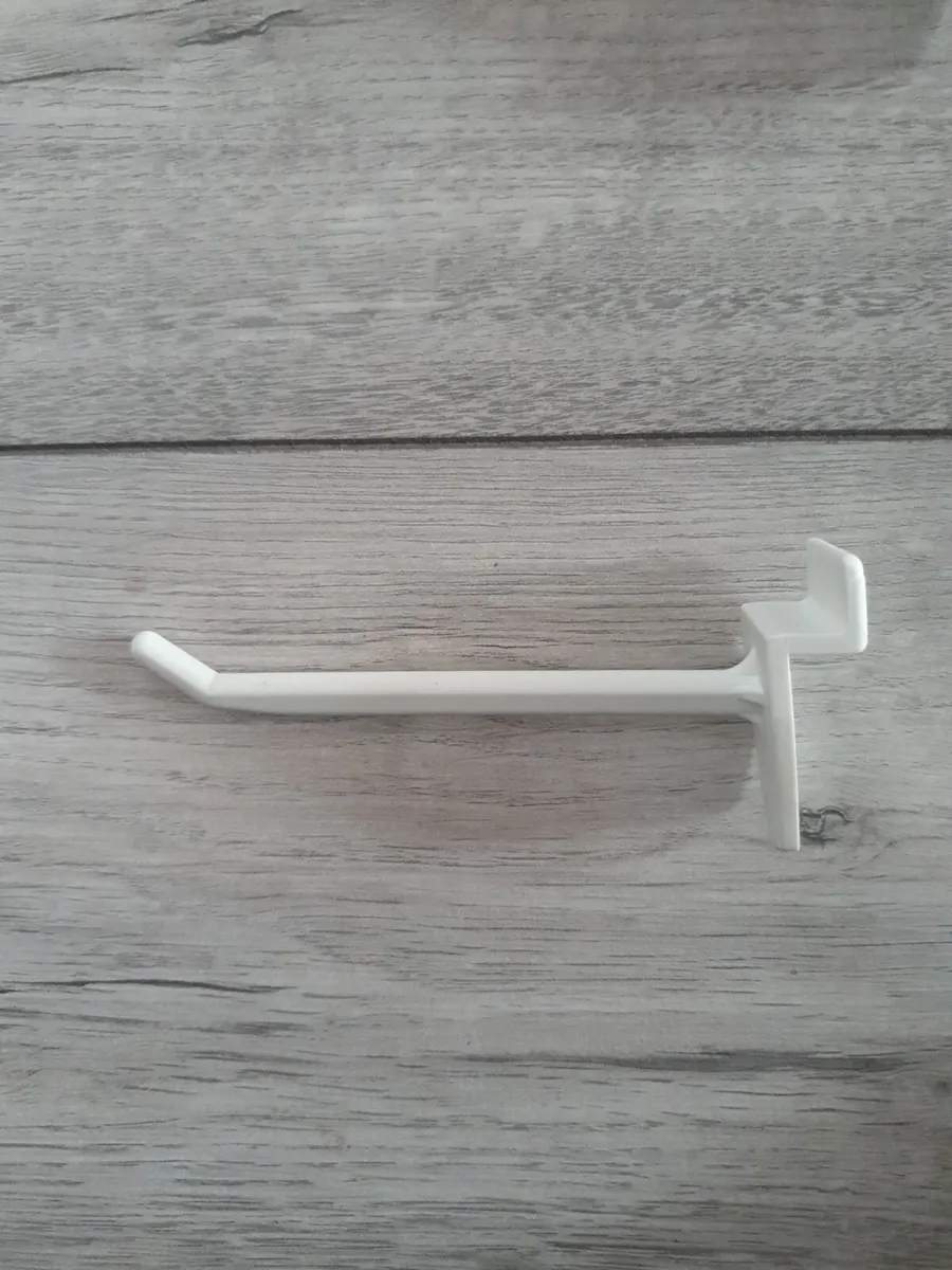 Slatwall Display Hook White 100mm - 1x Per Pack