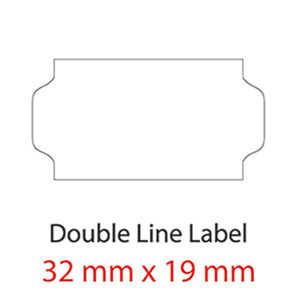 Meto Price Gun Labels Double Line XL - 32mm x 19mm Permanent White - 10 Rolls