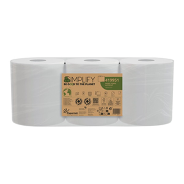 Simplify Auto-Cut Hand Towels Rolls - 196mm x 130m - 3x Per Pack