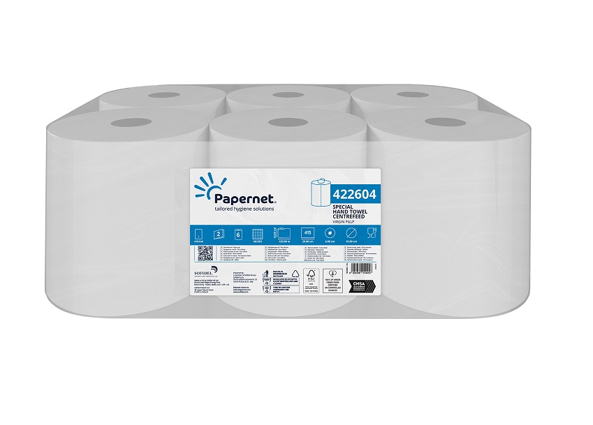 White Centrefeed Rolls 2Ply 165mm x 120 Metres - 6x Per Pack