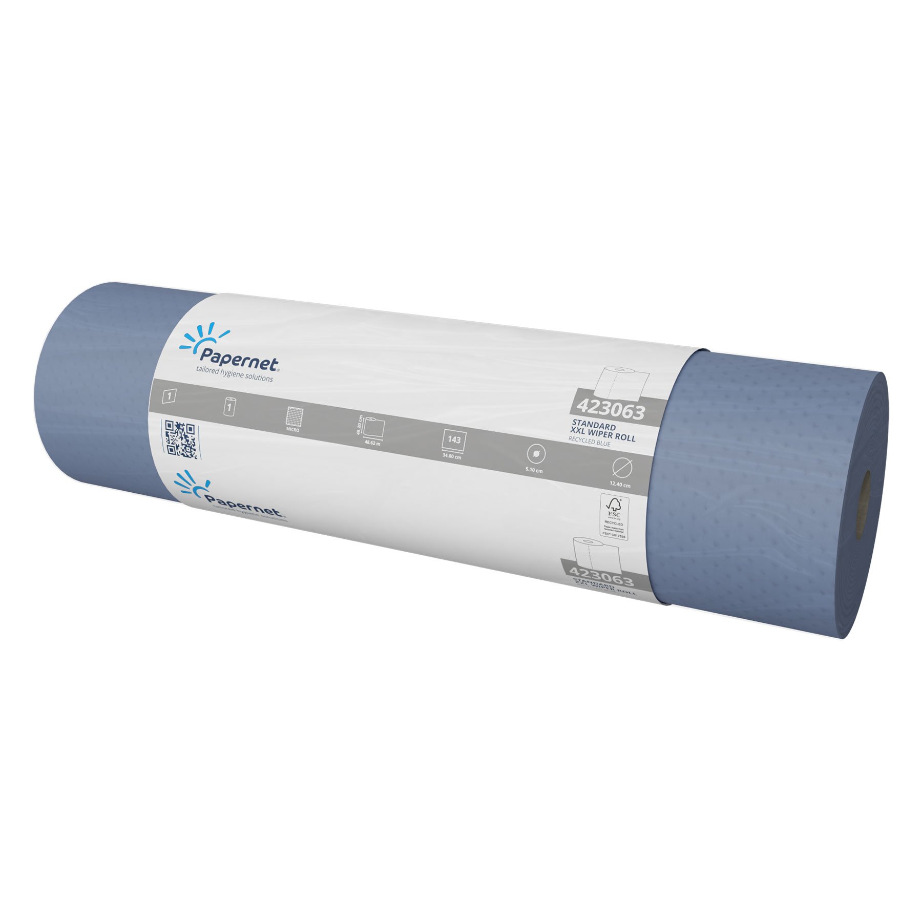 PaperNet Couch Rolls Blue 492mm x 50m - 9x Per Pack