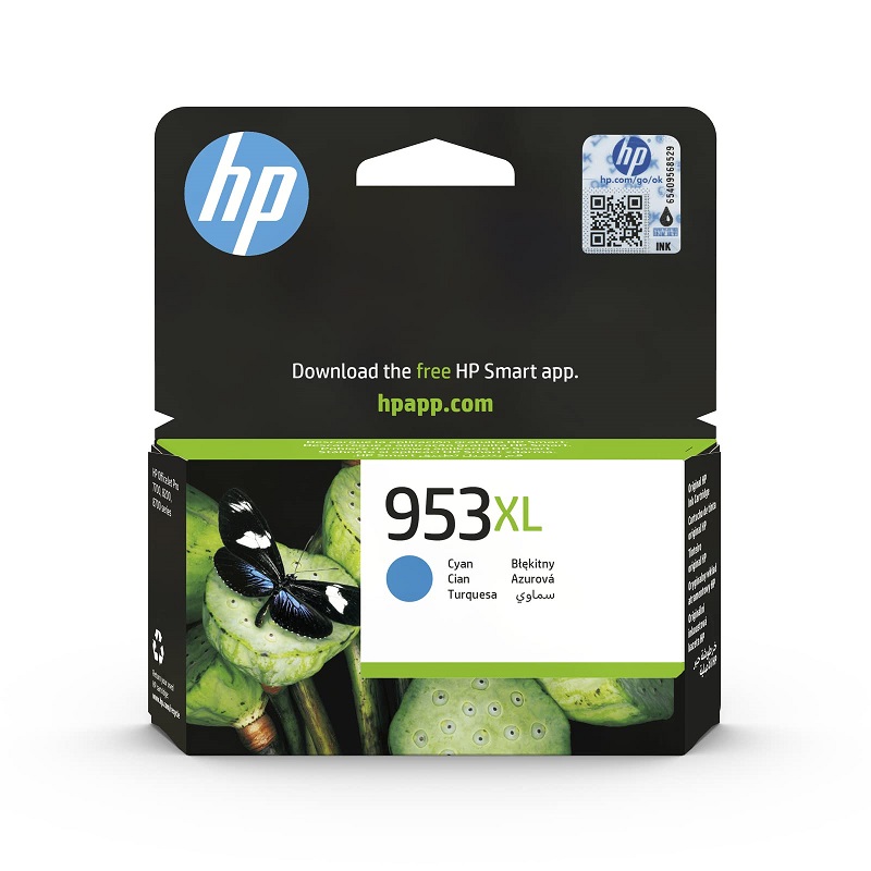 HP 953XL High Yield Cyan Original Ink Cartridge (F6U16AE)