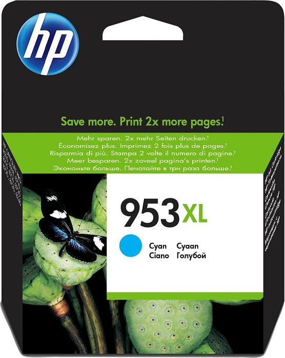 HP 953XL High Yield Cyan Original Ink Cartridge (F6U16AE)