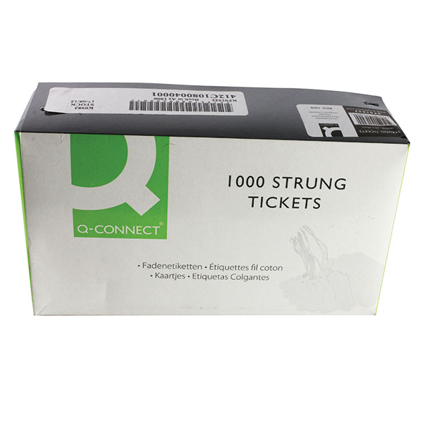Strung Tags 70mm x 44mm White - 1000x Per Pack