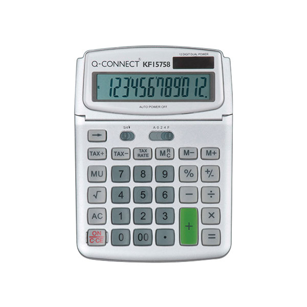 Q-Connect Calculator Large Table Top 12 Digit - 1x Per Pack 