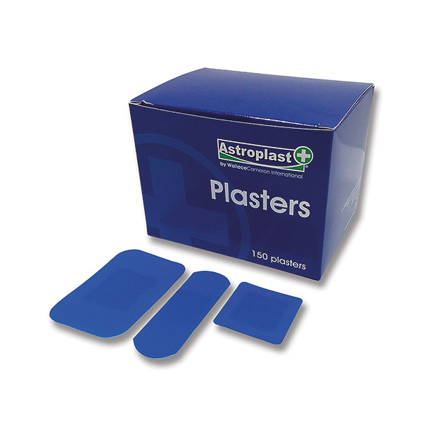 Wallace Blue Detectable Plasters 3 Assorted Sizes - 150x Per Pack