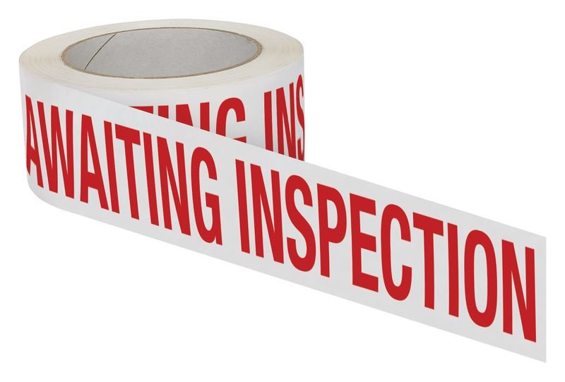 Awaiting Inspection - Printed Tape 50mm x 66m - 1x Roll Per Pack