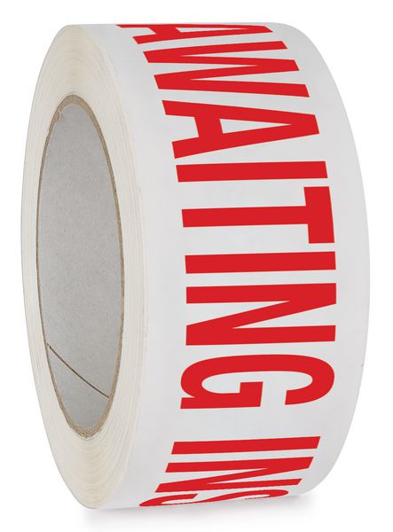 Awaiting Inspection - Printed Tape 50mm x 66m - 1x Roll Per Pack