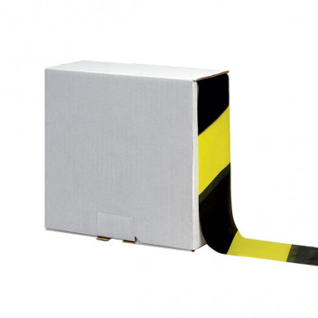 Yellow/Black Hazard Barrier Tape Film - 70mm x 500m - 1x Roll Per Pack