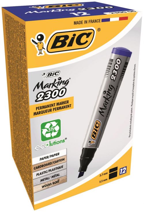 BIC Permanent Markers Blue - 12x Per Pack