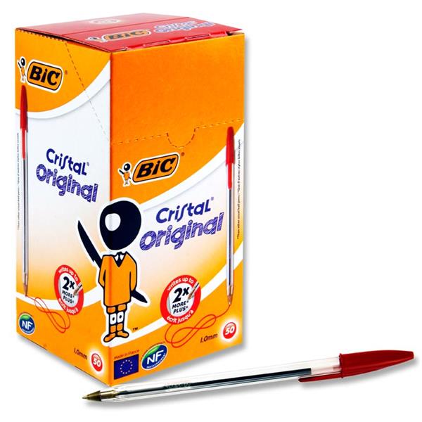 BIC Medium Ballpoint Pen Red - 50x Per Pack