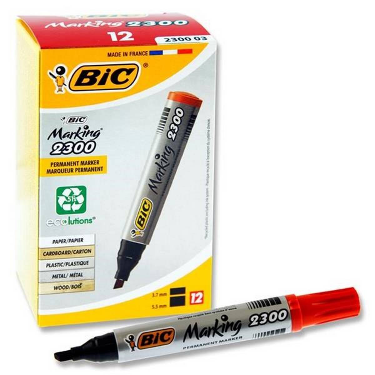 BIC Permanent Markers Red - 12x Per Pack