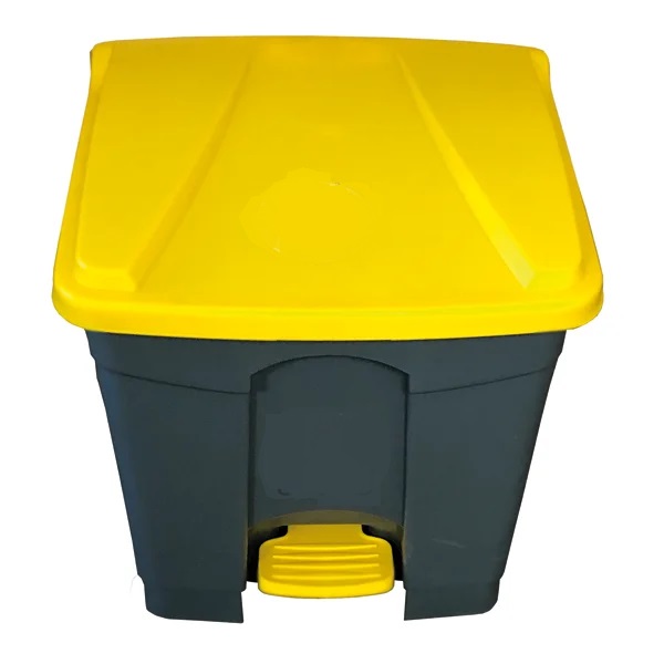 Waste Pedal Bin 87 Litre Grey & Yellow - 1x Per Pack