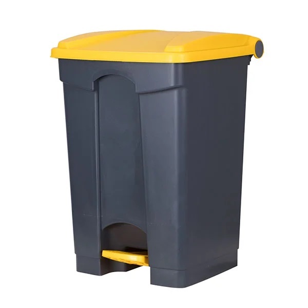 Waste Pedal Bin 45 Litre Grey & Yellow - 1x Per Pack