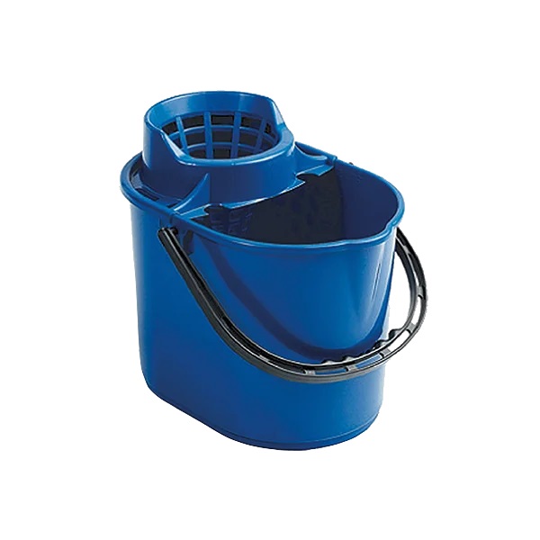 Deluxe Mop Bucket with Wringer Blue 12x Litre - 1x Per Pack