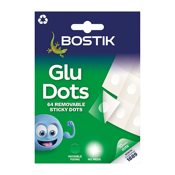 Bostik Glue Dots - Removable Adhesive 64x Dots Per Pack