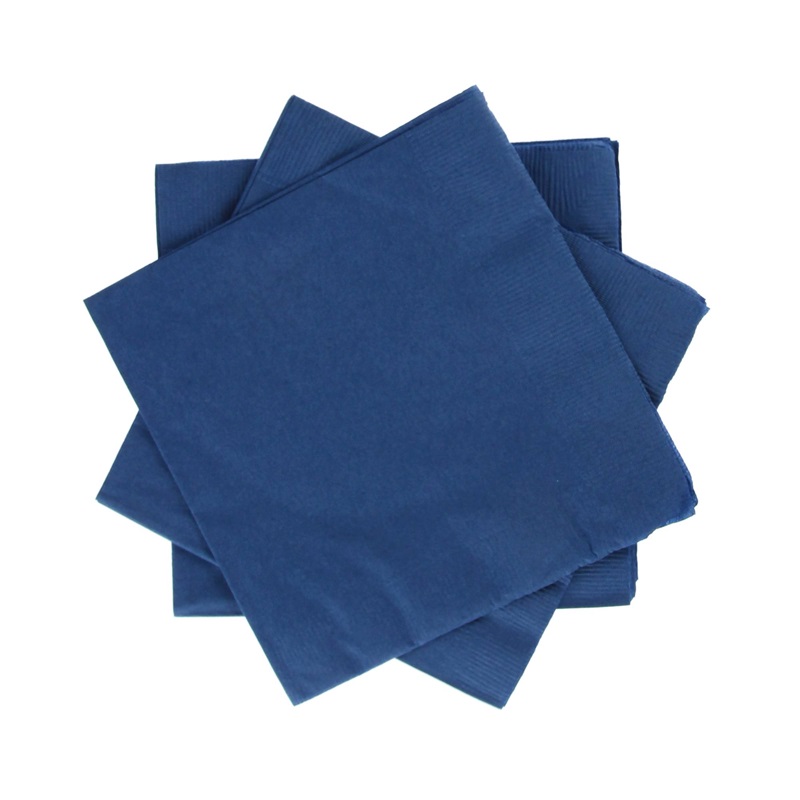 Dinner Napkins Blue - 2Ply 40x40cm 4x Fold - 100x Per Pack