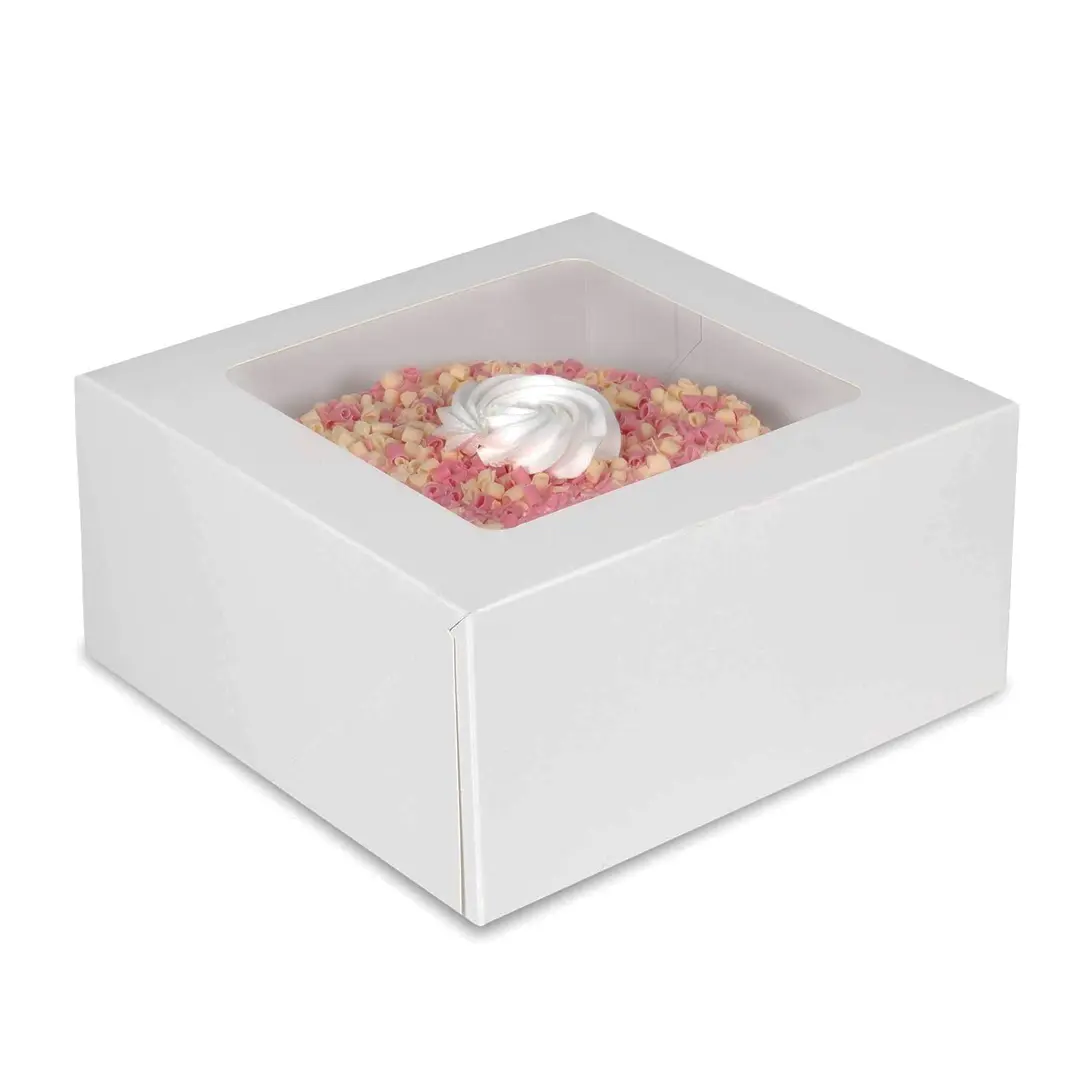 White Window 4 Cake Box - 100 Per Pack