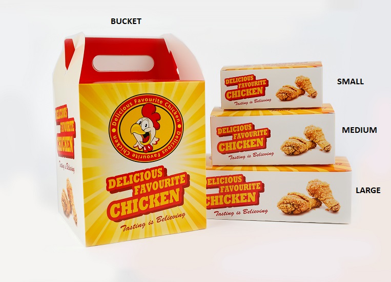 Medium - Chicken Fast Food Snack Boxes - 300x Per Pack