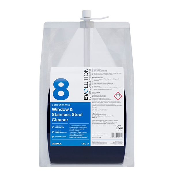 Cleenol Concentrated Window & Stainless Steel Cleaner 1.5 Litre