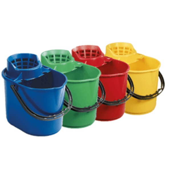 Deluxe Mop Bucket with Wringer Green 12x Litre - 1x Per Pack