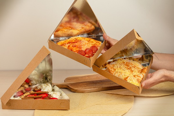 Kraft Triangle Snack Boxes for Crepe/Pizza 25x25x4cm - 180x Per Case