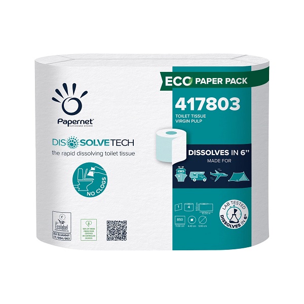 Dissolve-Tech Toilet Tissue Rolls 95mm x 93.5 Metres - 28x Rolls Per Pack