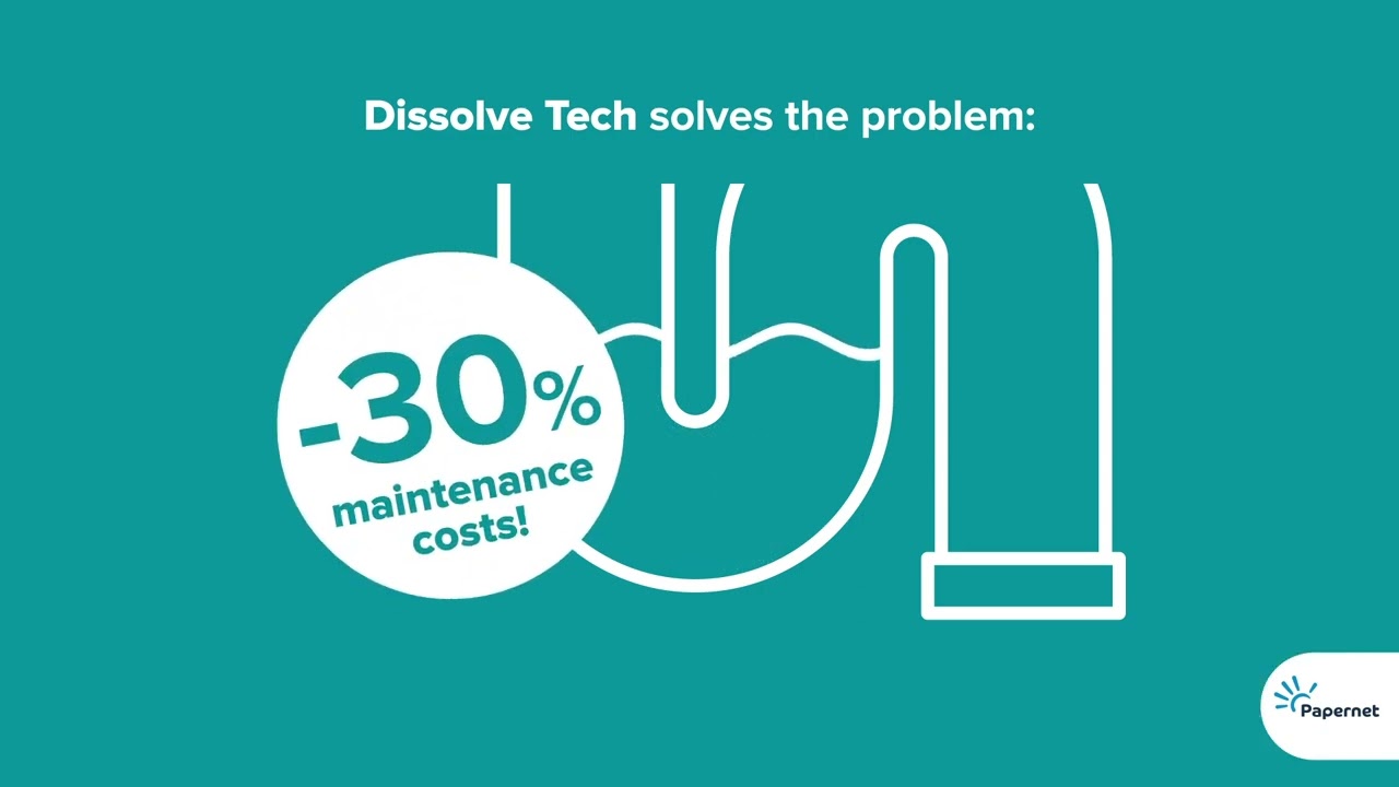 Dissolve-Tech Mini Jumbo Toilet Rolls 89mm x 300Metres - 12x Rolls Per Pack