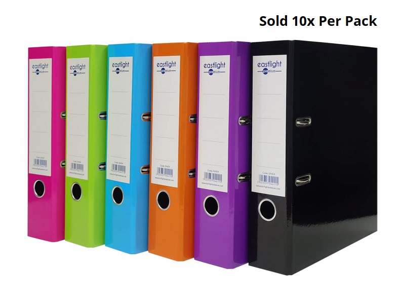 Lever Arch Folders A4 Assorted Colours - 10x Per Pack