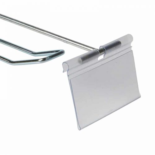 Slatwall Double Hook Price Holder - 70 x 39mm Clear - 1x Per Pack