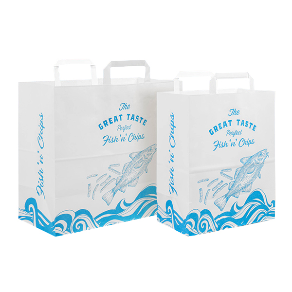 Fish 'n' Chips Range - Handle Bags - Large Size 360 x 160 x 310mm - 250x Per Case