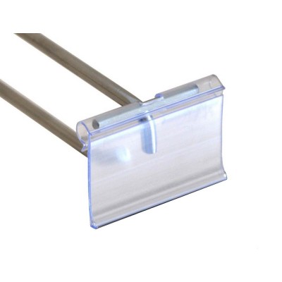 Slatwall Double Hook Price Holder - 70 x 39mm Clear - 1x Per Pack