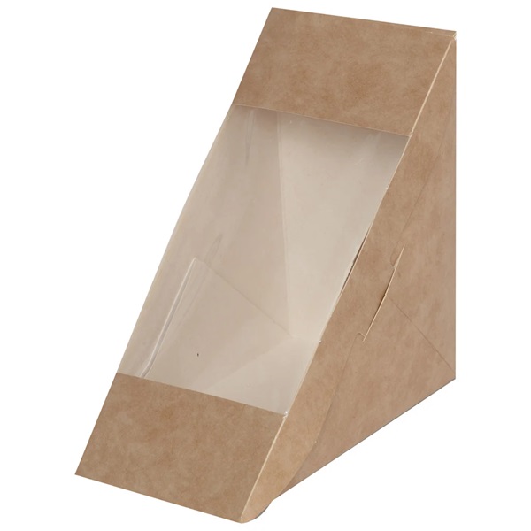 Kraft Compostable Front loading Sandwich Pack 123x52x123mm - 500x Per Pack