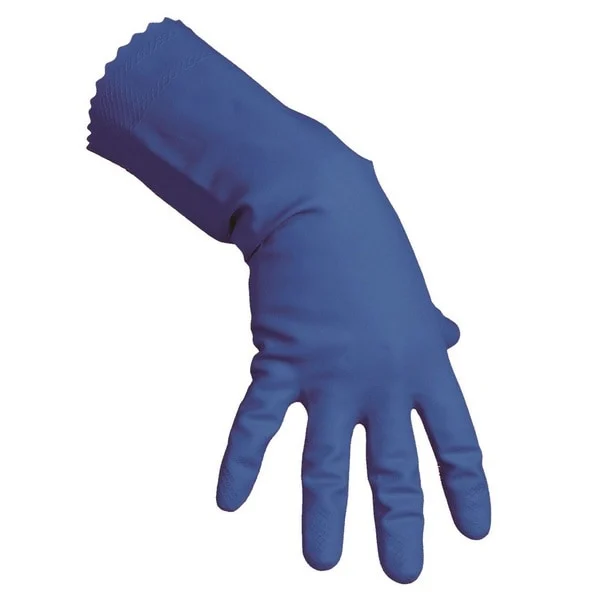 Janitorial Blue Cleaning Rubber Gloves - Medium Size - 10x Per Pack