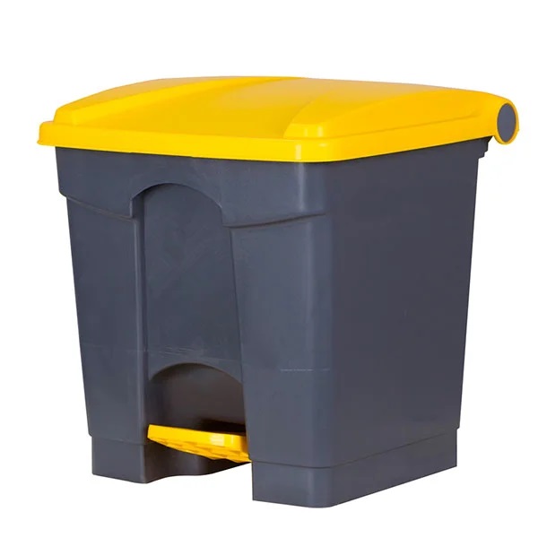 Waste Pedal Bin 30 Litre Grey & Yellow - 1x Per Pack