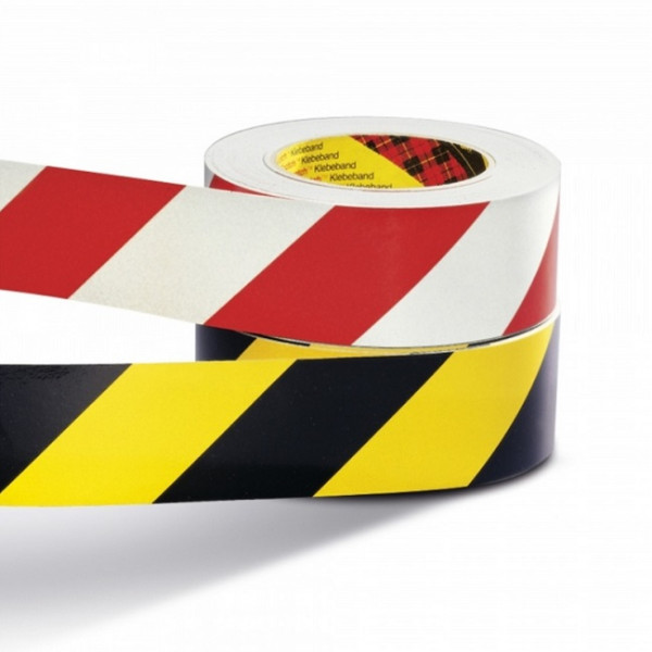 Red/White Hazard Adhesive Tape - 50mm x 33m - 1x Roll Per Pack