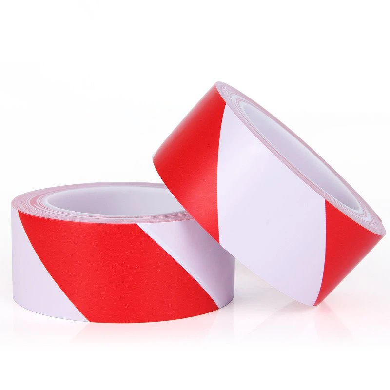 Red/White Hazard Adhesive Tape - 50mm x 33m - 1x Roll Per Pack