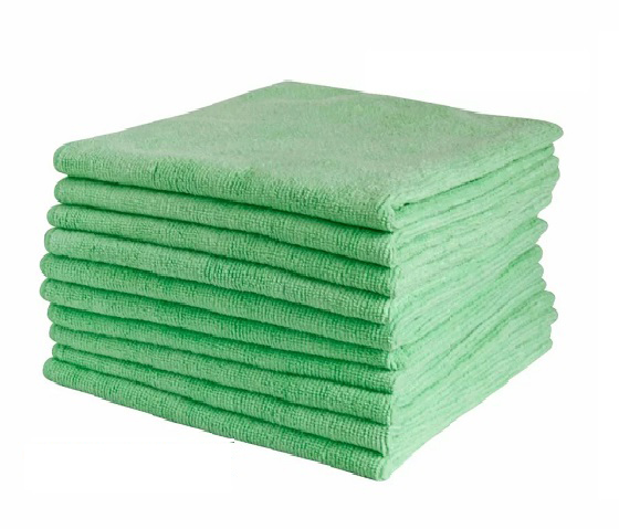 Performance Microfibre Cloths Green - 40 x 40cm 200GSM - 10x Per Pack