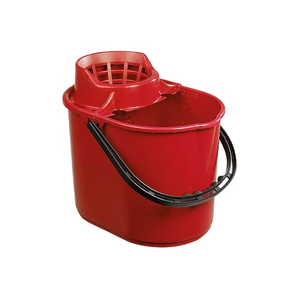 Deluxe Mop Bucket with Wringer Red 12x Litre - 1x Per Pack