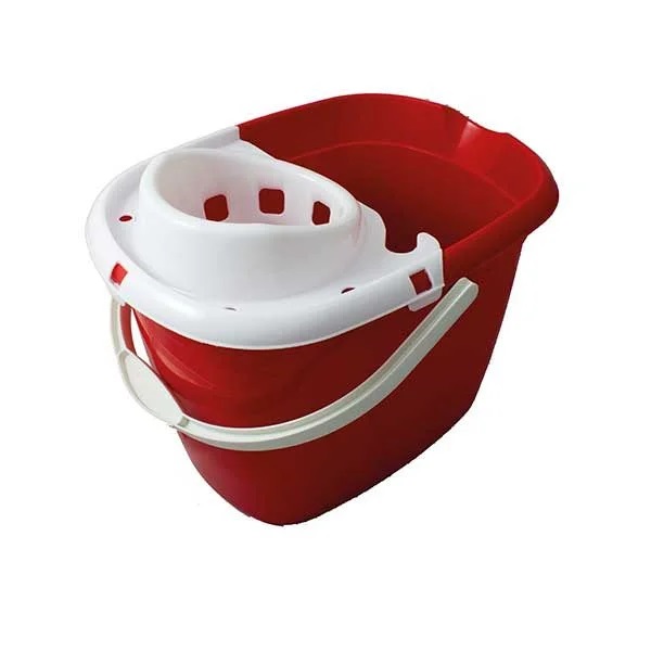 Standard Mop Bucket with Wringer Red 15x Litre - 1x Per Pack