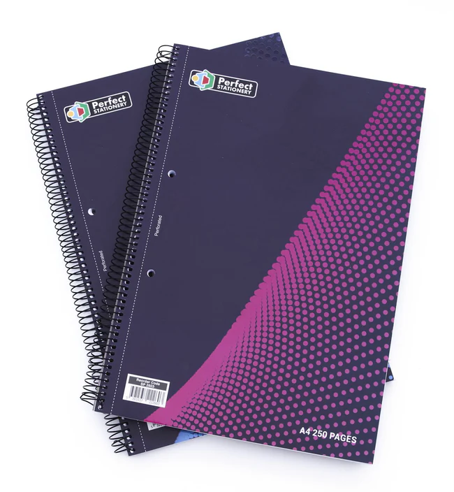 Perfect Stationery A4 Spiral Notebook 250 Pages - 5x Per Pack