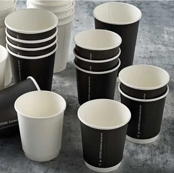 16oz Double Wall - Plain Black Cup - 25x Per Pack