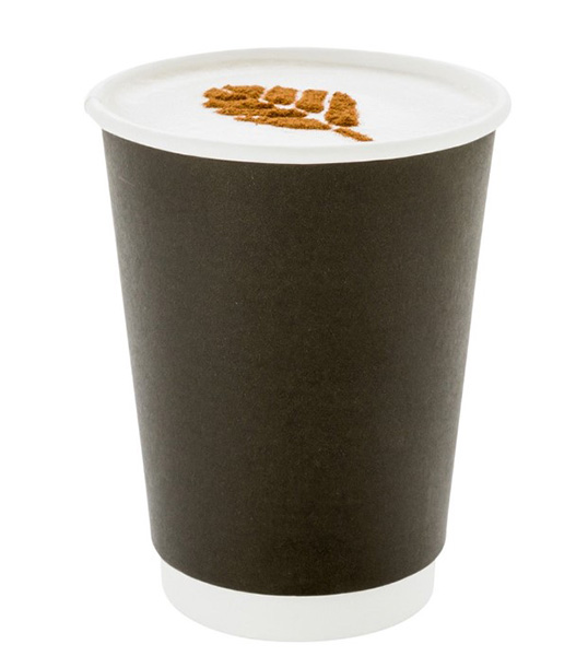 16oz Double Wall - Plain Black Cup - 25x Per Pack