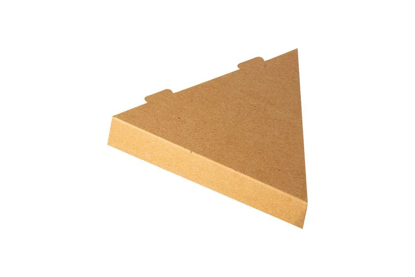 Kraft Triangle Snack Boxes for Crepe/Pizza 25x25x4cm - 180x Per Case