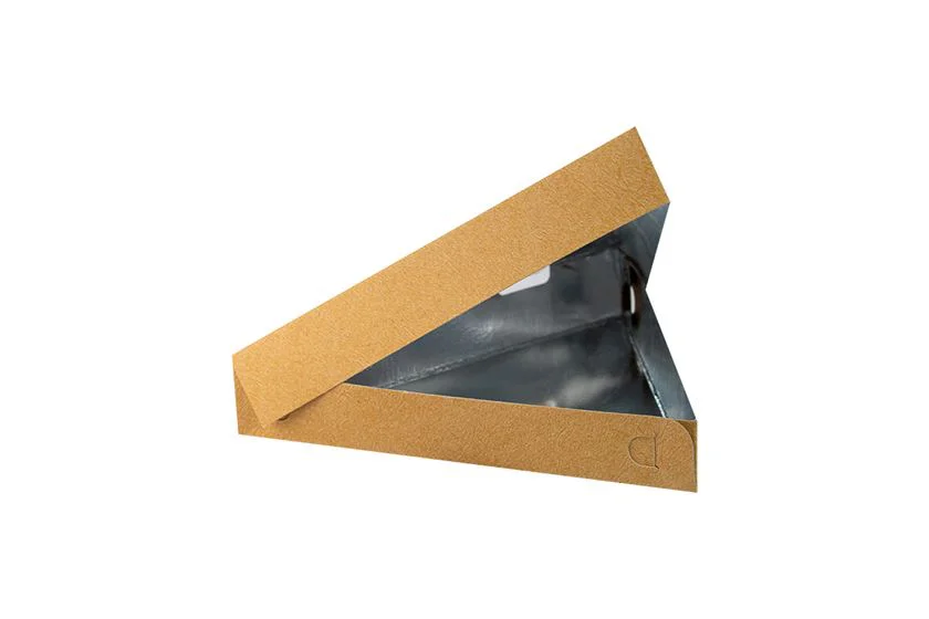 Kraft Triangle Snack Boxes for Crepe/Pizza 25x25x4cm - 180x Per Case