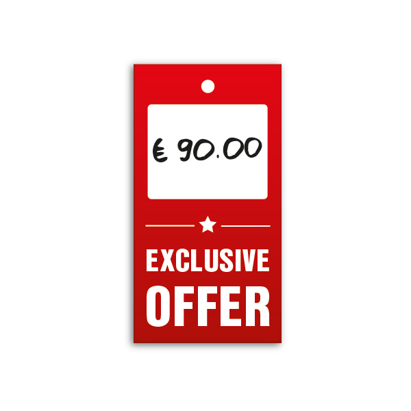 Strung Pricing Tags - Exclusive Offer 45mm x 85mm - 100 Per Pack