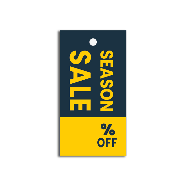 Strung Pricing Tags - Season Sale - % Off 45mm x 85mm - 100 Per Pack