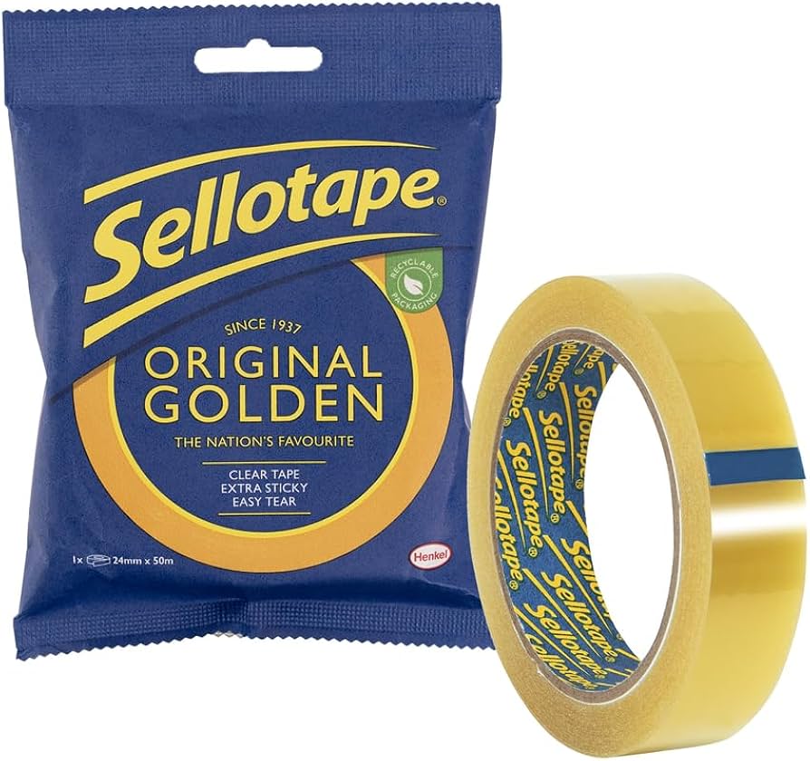 Sellotape Original Golden Tape 24mm x 50m - 1x Per Pack